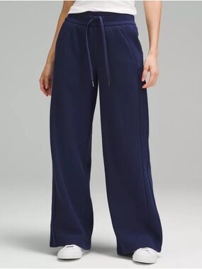 Lululemon Scuba Wide-Leg Pants in Navy - Size XL - Cozy Cotton Blend